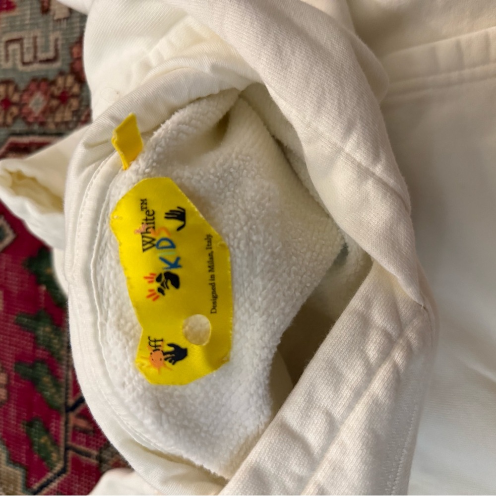 Off-White Cream Hoodie with Multicolor Logo - Picture 3 of 8